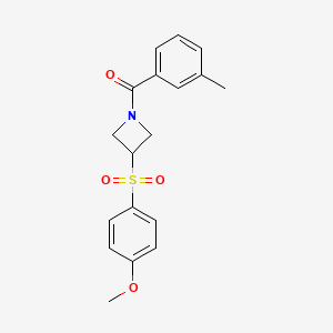 molecular formula C18H19NO4S B2364580 (3-((4-Methoxyphenyl)sulfonyl)azetidin-1-yl)(m-tolyl)methanone CAS No. 1797690-20-0