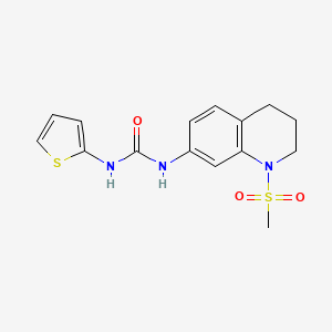 molecular formula C15H17N3O3S2 B2364584 1-(1-(Methylsulfonyl)-1,2,3,4-tetrahydroquinolin-7-yl)-3-(thiophen-2-yl)urea CAS No. 1203031-29-1