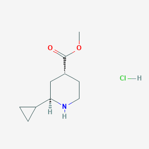 molecular formula C10H18ClNO2 B2364586 Methyl (2R,4R)-2-cyclopropylpiperidine-4-carboxylate;hydrochloride CAS No. 2418595-10-3