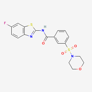 molecular formula C18H16FN3O4S2 B2364602 N-[(2Z)-6-fluoro-1,3-benzothiazol-2(3H)-ylidene]-3-(morpholin-4-ylsulfonyl)benzamide CAS No. 926412-36-4