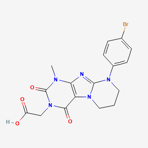 molecular formula C17H16BrN5O4 B2364613 2-[9-(4-bromophenyl)-1-methyl-2,4-dioxo-7,8-dihydro-6H-purino[7,8-a]pyrimidin-3-yl]acetic acid CAS No. 878423-45-1