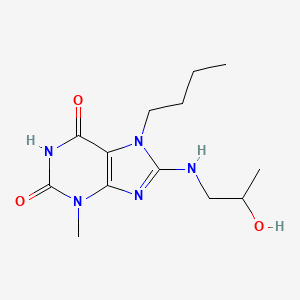 molecular formula C13H21N5O3 B2364616 7-butyl-8-((2-hydroxypropyl)amino)-3-methyl-1H-purine-2,6(3H,7H)-dione CAS No. 1203299-81-3
