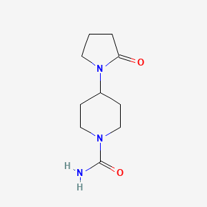 molecular formula C10H17N3O2 B2364618 4-(2-氧代吡咯烷-1-基)哌啶-1-甲酰胺 CAS No. 2408971-98-0