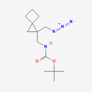 molecular formula C13H22N4O2 B2364619 Tert-butyl N-[[2-(azidomethyl)spiro[2.3]hexan-2-yl]methyl]carbamate CAS No. 2228775-78-6