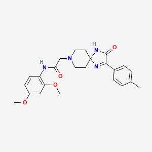 molecular formula C24H28N4O4 B2364621 N-(2,4-dimethoxyphenyl)-2-(3-oxo-2-(p-tolyl)-1,4,8-triazaspiro[4.5]dec-1-en-8-yl)acetamide CAS No. 932529-93-6