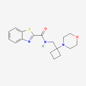 molecular formula C17H21N3O2S B2364623 N-[(1-Morpholin-4-ylcyclobutyl)methyl]-1,3-benzothiazole-2-carboxamide CAS No. 2380143-92-8