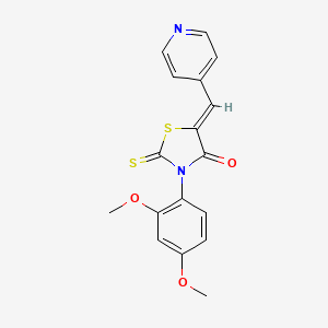 molecular formula C17H14N2O3S2 B2364624 (Z)-3-(2,4-二甲氧基苯基)-5-(吡啶-4-基亚甲基)-2-硫代噻唑烷-4-酮 CAS No. 868141-80-4