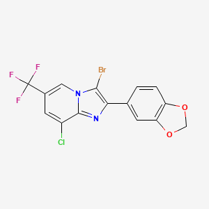 2-(1,3-Benzodioxol-5-yl)-3-bromo-8-chloro-6-(trifluoromethyl)imidazo[1,2-a]pyridine