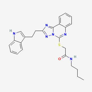 molecular formula C25H26N6OS B2364643 N-丁基-2-({2-[2-(1H-吲哚-3-基)乙基][1,2,4]三唑并[1,5-c]喹唑啉-5-基}硫代)乙酰胺 CAS No. 443674-46-2