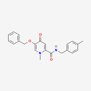 molecular formula C22H22N2O3 B2364649 5-(benzyloxy)-1-methyl-N-(4-methylbenzyl)-4-oxo-1,4-dihydropyridine-2-carboxamide CAS No. 1021249-09-1