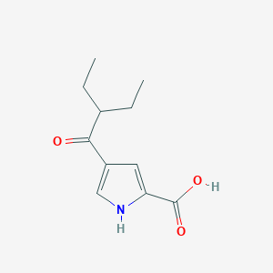 molecular formula C11H15NO3 B2364651 4-(2-乙基丁酰)-1H-吡咯-2-甲酸 CAS No. 478249-22-8
