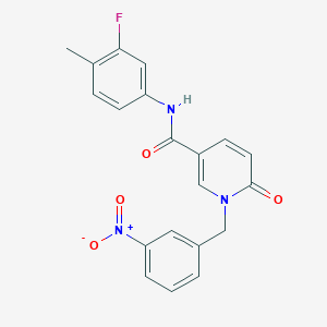 molecular formula C20H16FN3O4 B2364663 N-(3-fluoro-4-methylphenyl)-1-[(3-nitrophenyl)methyl]-6-oxopyridine-3-carboxamide CAS No. 941885-22-9