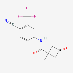 molecular formula C14H11F3N2O2 B2364666 N-[4-氰基-3-(三氟甲基)苯基]-1-甲基-3-氧代环丁烷-1-甲酰胺 CAS No. 2247106-65-4