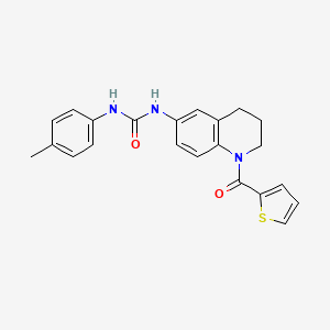 molecular formula C22H21N3O2S B2364669 1-(1-(Thiophene-2-carbonyl)-1,2,3,4-tetrahydroquinolin-6-yl)-3-(p-tolyl)urea CAS No. 1203062-68-3