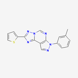 molecular formula C17H12N6S B2364672 2-(thiophen-2-yl)-7-(m-tolyl)-7H-pyrazolo[4,3-e][1,2,4]triazolo[1,5-c]pyrimidine CAS No. 879472-27-2