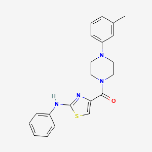 molecular formula C21H22N4OS B2364673 (2-(苯胺基)噻唑-4-基)(4-(间甲苯基)哌嗪-1-基)甲酮 CAS No. 1172403-05-2