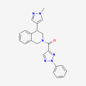 molecular formula C22H20N6O B2364679 (4-(1-methyl-1H-pyrazol-4-yl)-3,4-dihydroisoquinolin-2(1H)-yl)(2-phenyl-2H-1,2,3-triazol-4-yl)methanone CAS No. 2034297-41-9
