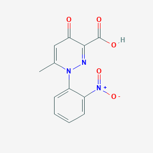 molecular formula C12H9N3O5 B2364681 6-Methyl-1-(2-nitrophenyl)-4-oxo-1,4-dihydropyridazine-3-carboxylic acid CAS No. 154777-59-0