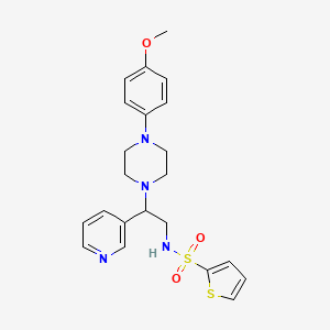 molecular formula C22H26N4O3S2 B2364688 N-[2-[4-(4-methoxyphenyl)piperazin-1-yl]-2-pyridin-3-ylethyl]thiophene-2-sulfonamide CAS No. 863558-83-2