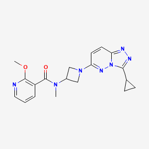 molecular formula C19H21N7O2 B2364689 N-(1-(3-环丙基-[1,2,4]三唑并[4,3-b]哒嗪-6-基)氮杂环丁-3-基)-2-甲氧基-N-甲基烟酰胺 CAS No. 2319633-14-0