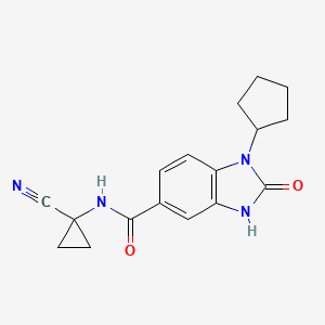 molecular formula C17H18N4O2 B2364694 N-(1-cyanocyclopropyl)-1-cyclopentyl-2-oxo-2,3-dihydro-1H-1,3-benzodiazole-5-carboxamide CAS No. 1423791-09-6