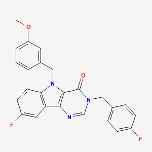 molecular formula C25H19F2N3O2 B2364700 8-fluoro-3-(4-fluorobenzyl)-5-(3-methoxybenzyl)-3H-pyrimido[5,4-b]indol-4(5H)-one CAS No. 1189938-39-3