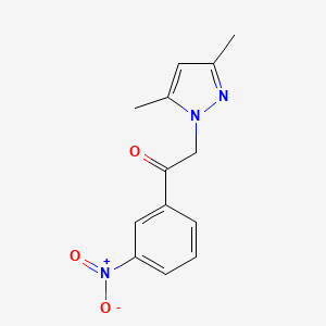 molecular formula C13H13N3O3 B2364702 2-(3,5-dimethyl-1H-pyrazol-1-yl)-1-(3-nitrophenyl)-1-ethanone CAS No. 956612-15-0