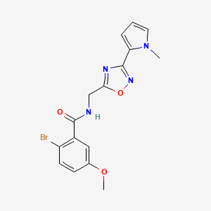 2-bromo-5-methoxy-N-((3-(1-methyl-1H-pyrrol-2-yl)-1,2,4-oxadiazol-5-yl)methyl)benzamide