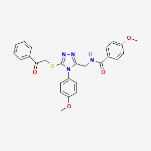 4-methoxy-N-[[4-(4-methoxyphenyl)-5-phenacylsulfanyl-1,2,4-triazol-3-yl]methyl]benzamide