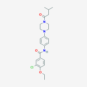 molecular formula C24H30ClN3O3 B236473 3-chloro-4-ethoxy-N-{4-[4-(3-methylbutanoyl)piperazin-1-yl]phenyl}benzamide 