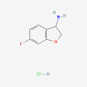 molecular formula C8H9ClFNO B2364730 6-氟-2,3-二氢-1-苯并呋喃-3-胺盐酸盐 CAS No. 1266232-14-7