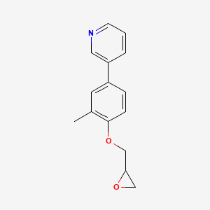 molecular formula C15H15NO2 B2364732 3-[3-Methyl-4-(oxiran-2-ylmethoxy)phenyl]pyridine CAS No. 2408970-45-4