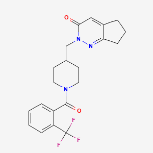 2-({1-[2-(trifluoromethyl)benzoyl]piperidin-4-yl}methyl)-2H,3H,5H,6H,7H-cyclopenta[c]pyridazin-3-one