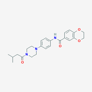 N-{4-[4-(3-methylbutanoyl)-1-piperazinyl]phenyl}-2,3-dihydro-1,4-benzodioxine-6-carboxamide