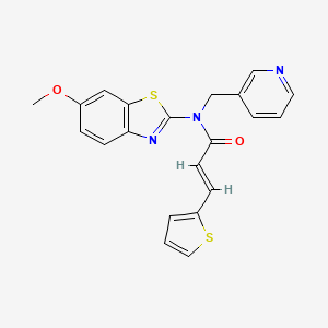 molecular formula C21H17N3O2S2 B2364740 (E)-N-(6-methoxybenzo[d]thiazol-2-yl)-N-(pyridin-3-ylmethyl)-3-(thiophen-2-yl)acrylamide CAS No. 895011-83-3