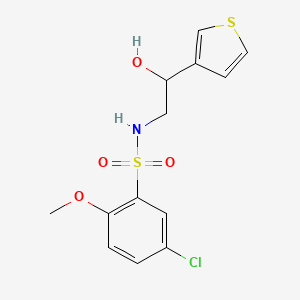molecular formula C13H14ClNO4S2 B2364741 5-chloro-N-(2-hydroxy-2-(thiophen-3-yl)ethyl)-2-methoxybenzenesulfonamide CAS No. 1286719-68-3