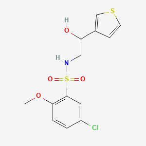 molecular formula C13H14ClNO4S2 B2364741 5-氯-N-(2-羟基-2-(噻吩-3-基)乙基)-2-甲氧基苯磺酰胺 CAS No. 1286719-68-3