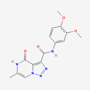 molecular formula C15H15N5O4 B2364749 N-(3,4-dimethoxyphenyl)-6-methyl-4-oxo-4,5-dihydro[1,2,3]triazolo[1,5-a]pyrazine-3-carboxamide CAS No. 1775471-66-3