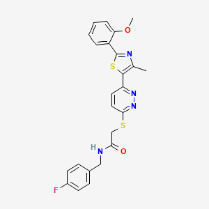 N-(4-fluorobenzyl)-2-((6-(2-(2-methoxyphenyl)-4-methylthiazol-5-yl)pyridazin-3-yl)thio)acetamide