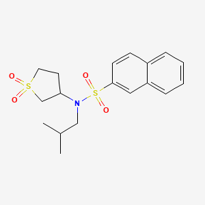 molecular formula C18H23NO4S2 B2364775 N-(1,1-dioxo-1lambda6-thiolan-3-yl)-N-(2-methylpropyl)naphthalene-2-sulfonamide CAS No. 874787-90-3