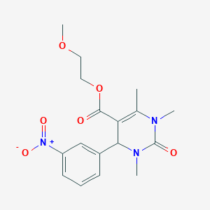 molecular formula C17H21N3O6 B2364779 2-甲氧基乙基 1,3,6-三甲基-4-(3-硝基苯基)-2-氧代-1,2,3,4-四氢嘧啶-5-甲酸酯 CAS No. 306279-35-6