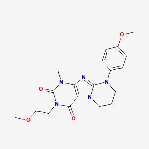 molecular formula C19H23N5O4 B2364780 3-(2-methoxyethyl)-9-(4-methoxyphenyl)-1-methyl-7,8-dihydro-6H-purino[7,8-a]pyrimidine-2,4-dione CAS No. 844659-19-4