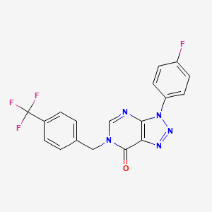 3-(4-Fluorophenyl)-6-[[4-(trifluoromethyl)phenyl]methyl]triazolo[4,5-d]pyrimidin-7-one