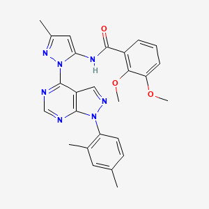 molecular formula C26H25N7O3 B2364785 N-(1-(1-(2,4-dimethylphenyl)-1H-pyrazolo[3,4-d]pyrimidin-4-yl)-3-methyl-1H-pyrazol-5-yl)-2,3-dimethoxybenzamide CAS No. 1007173-91-2