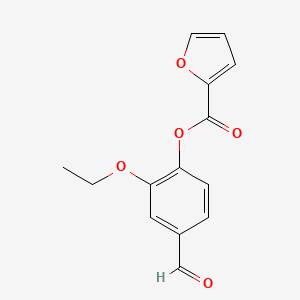 molecular formula C14H12O5 B2364789 2-Ethoxy-4-formylphenyl 2-furoate CAS No. 342592-57-8