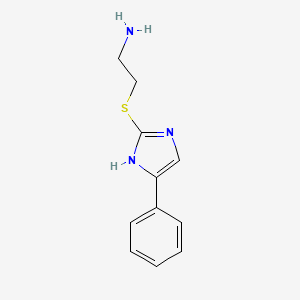 molecular formula C11H13N3S B2364790 2-((4-苯基-1H-咪唑-2-基)硫代)乙胺 CAS No. 886899-59-8
