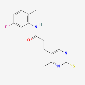 molecular formula C17H20FN3OS B2364799 3-(4,6-dimethyl-2-methylsulfanylpyrimidin-5-yl)-N-(5-fluoro-2-methylphenyl)propanamide CAS No. 930526-78-6
