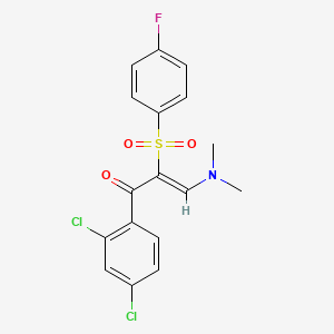 molecular formula C17H14Cl2FNO3S B2364806 1-(2,4-Dichlorophenyl)-3-(dimethylamino)-2-[(4-fluorophenyl)sulfonyl]-2-propen-1-one CAS No. 344265-59-4