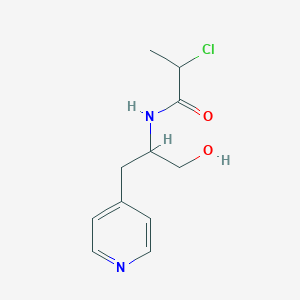 2-Chloro-N-(1-hydroxy-3-pyridin-4-ylpropan-2-yl)propanamide