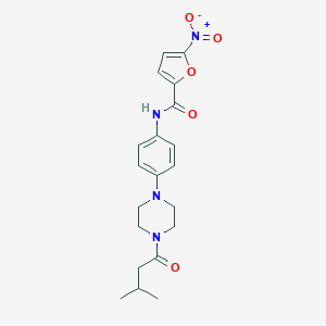 molecular formula C20H24N4O5 B236481 N-{4-[4-(3-methylbutanoyl)-1-piperazinyl]phenyl}-5-nitro-2-furamide 